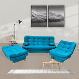 Sala Clic Clac Keller Turquesa 175x90cm con Dos Sillas Clic Clac y Un Sofá Cama - Sofas y Poltronas | Bylmo
