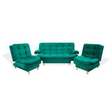 Sala Clic Clac Keller Verde 175x90cm con Dos Sillas Clic Clac y Un Sofá Cama - Sofas y Poltronas | Bylmo