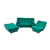 Sala Clic Clac Keller Verde 175x90cm con Dos Sillas Clic Clac y Un Sofá Cama - Sofas y Poltronas | Bylmo