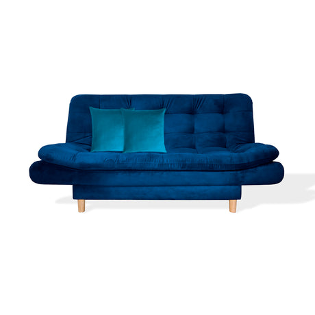 Sofá Cama Meier Azul Petróleo 175x90cm con Dos Cojines - Sofas y Poltronas | Bylmo