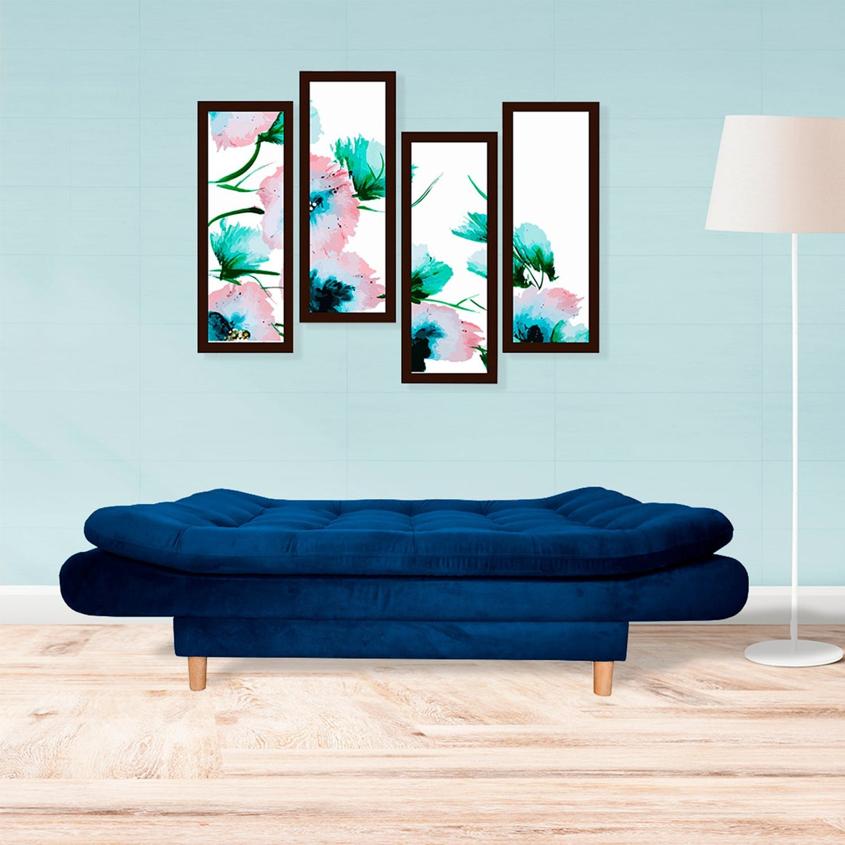 Sofá Cama Meier Azul Petróleo 175x90cm con Dos Cojines - Sofas y Poltronas | Bylmo
