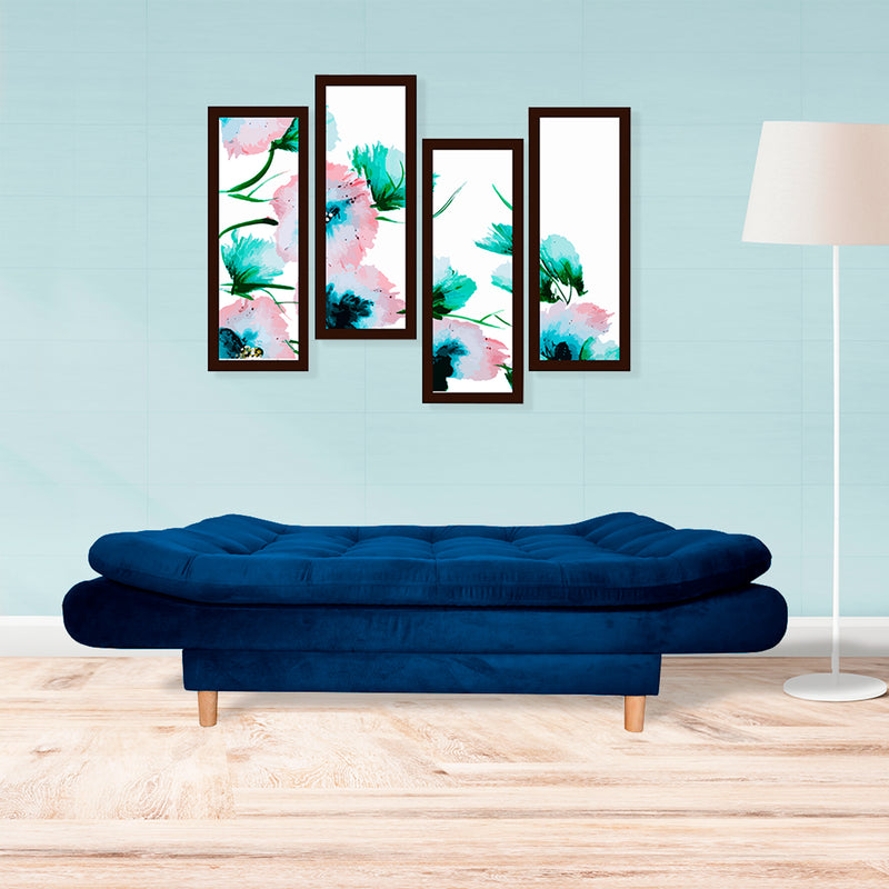 Sofá Cama Meier Azul Petróleo 175x90cm Con Dos Cojines