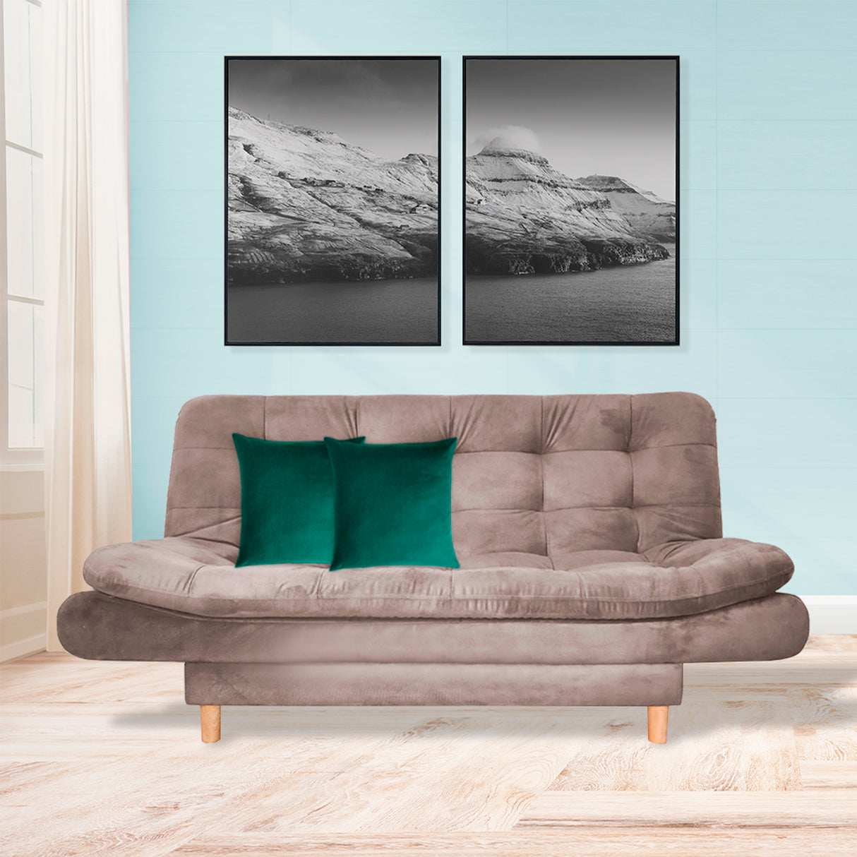 Sofá Cama Meier Camel 175x90cm con Dos Cojines - Sofas y Poltronas | Bylmo