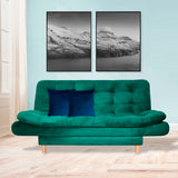 Sofá Cama Meier Verde 175x90cm con Dos Cojines - Sofas y Poltronas | Bylmo