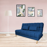 Sofá Cama Baumann Azul Petróleo 180x90cm con Cuatro Cojines - Sofas y Poltronas | Bylmo
