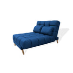 Sofá Cama Baumann Azul Petróleo 180x90cm Con Cuatro Cojines