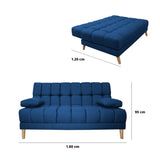 Sofá Cama Baumann Azul Petróleo 180x90cm con Cuatro Cojines - Sofas y Poltronas | Bylmo