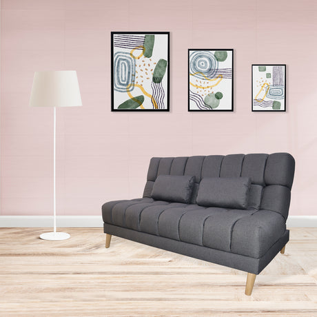 Sofá Cama Baumann Gris 180x90cm con Cuatro Cojines - Sofas y Poltronas | Bylmo