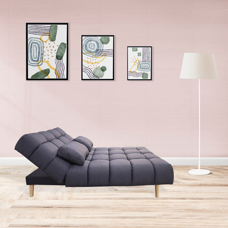 Sofá Cama Baumann Gris 180x90cm con Cuatro Cojines - Sofas y Poltronas | Bylmo