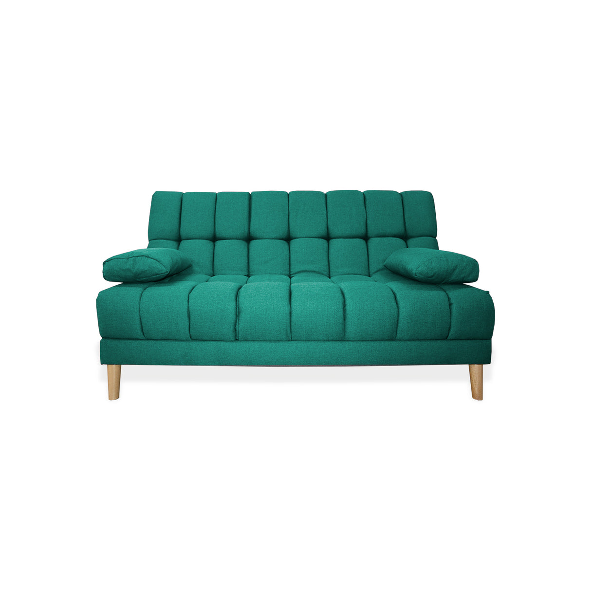 Sofá Cama Baumann Verde 180x90cm con Cuatro Cojines - Sofas y Poltronas | Bylmo