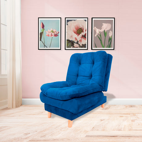 Poltrona Meier Azul Petróleo 70x90cm Reclinable - Sofas y Poltronas | Bylmo