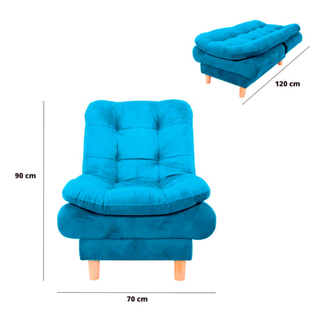 Poltrona Meier Turquesa 70x90cm Reclinable - Sofas y Poltronas | Bylmo