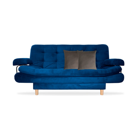 Sofá Cama Keller Azul Petróleo 175x90cm con Dos Cojines - Sofas y Poltronas | Bylmo