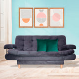 Sofá Cama Keller Gris 175x90cm con Dos Cojines - Sofas y Poltronas | Bylmo