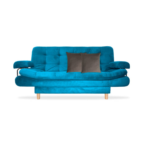 Sofá Cama Keller Turquesa 175x90cm con Dos Cojines - Sofas y Poltronas | Bylmo