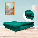 Sofá Cama Keller Verde 175x90cm con Dos Cojines - Sofas y Poltronas | Bylmo