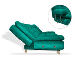 Sofá Cama Keller Verde 175x90cm con Dos Cojines - Sofas y Poltronas | Bylmo