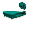 Sofá Cama Keller Verde 175x90cm Con Dos Cojines