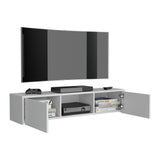 Repisa para TV Glen Blanco 125.1x26.8cm Flotante con Ranuras para Cables - MUEBLES DE TV | Bylmo
