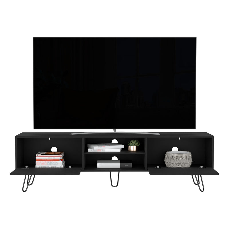 Rack De Tv Vassel Wengue 180x52.5cm Para Tv Hasta 70 Pulgadas