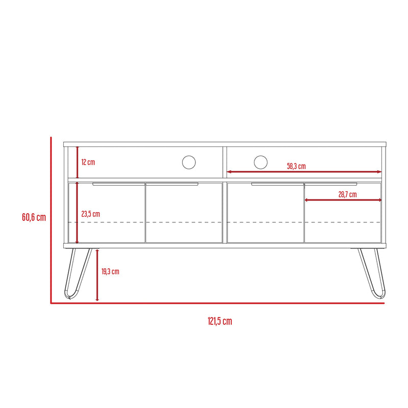 Mesa Para Tv Vegas Miel 121.5x60.6cm Para Tv Hasta 55 Pulgadas