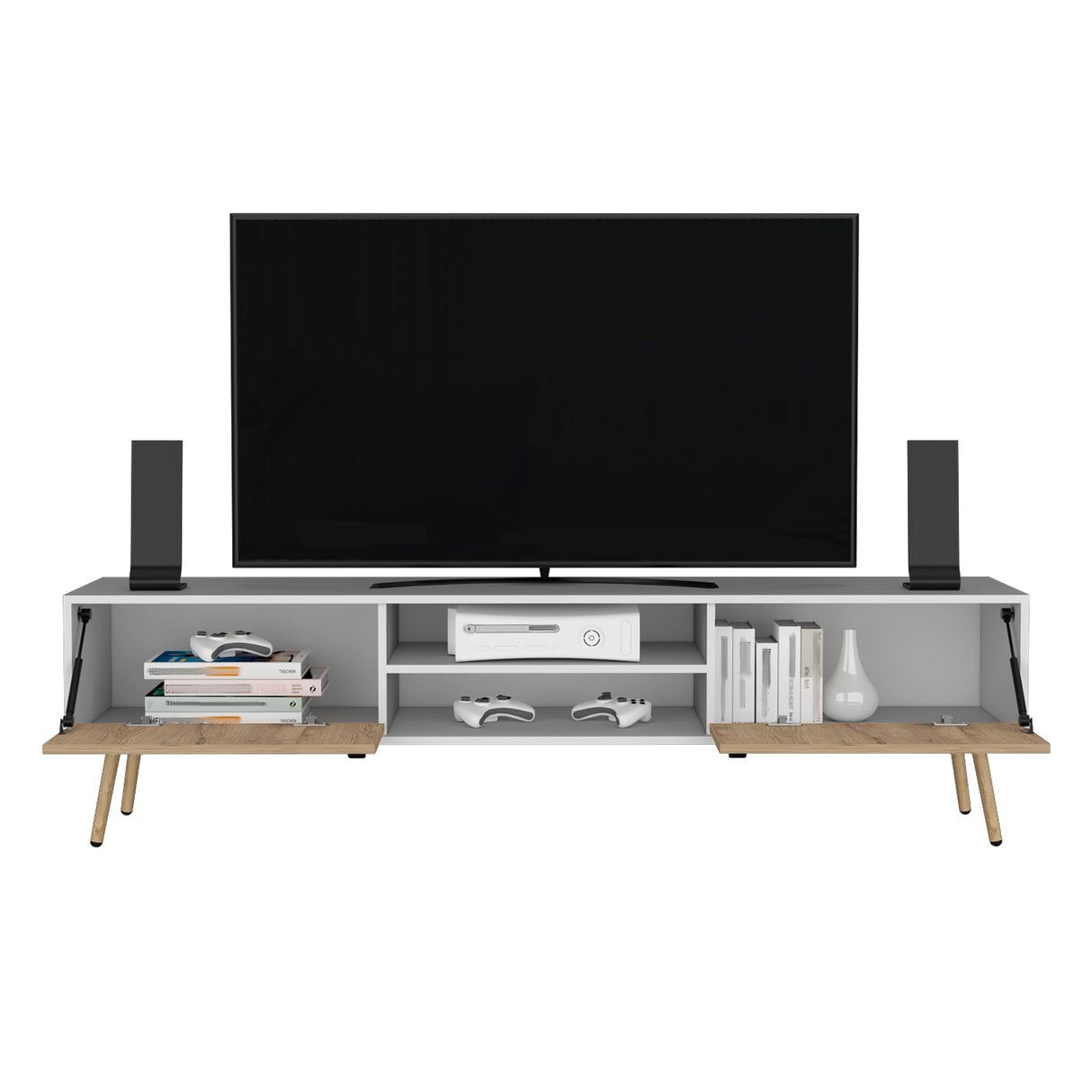 Rack de TV Huna Macadamia 180x48cm Para TV hasta 75 Pulgadas - MUEBLES DE TV | Bylmo