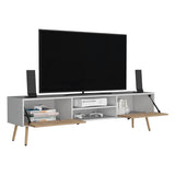 Rack de TV Huna Macadamia 180x48cm Para TV hasta 75 Pulgadas - MUEBLES DE TV | Bylmo