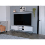 Rack De Tv Vassel Blanco 180x52.5cm Para Tv Hasta 70 Pulgadas