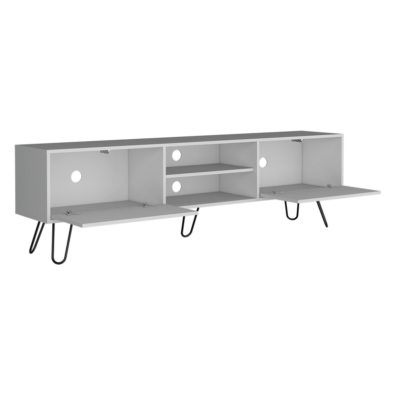 Rack De Tv Vassel Blanco 180x52.5cm Para Tv Hasta 70 Pulgadas