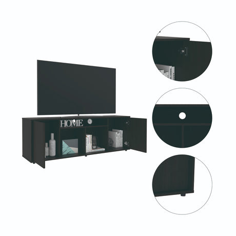 Rack de TV Prana Wengue 150.4x51.5cm Para TV hasta 65 Pulgadas - Muebles de TV | Bylmo