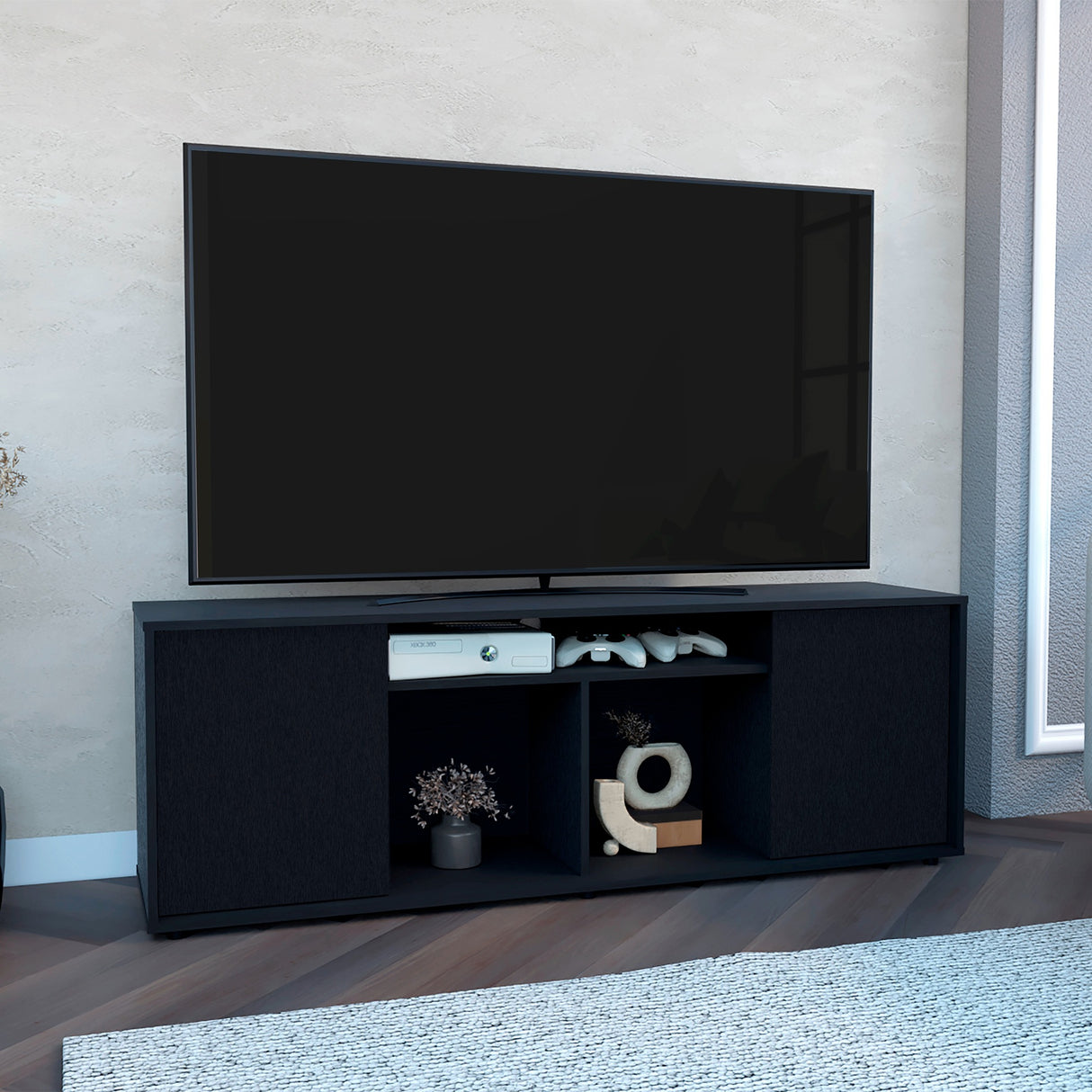 Rack de TV Prana Wengue 150.4x51.5cm Para TV hasta 65 Pulgadas - Muebles de TV | Bylmo