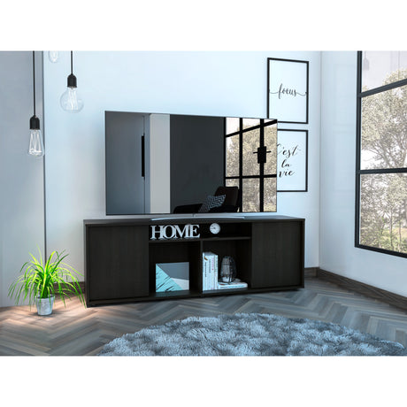 Rack de TV Prana Wengue 150.4x51.5cm Para TV hasta 65 Pulgadas - Muebles de TV | Bylmo