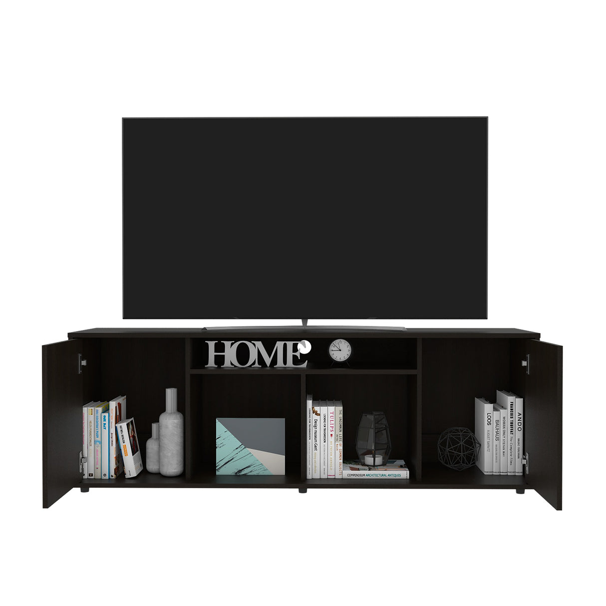 Rack de TV Prana Wengue 150.4x51.5cm Para TV hasta 65 Pulgadas - Muebles de TV | Bylmo