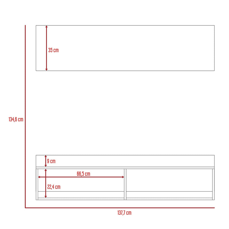 Panel De Tv Ravena Miel 137.7x134.6cm Para Tv Hasta 60 Pulgadas