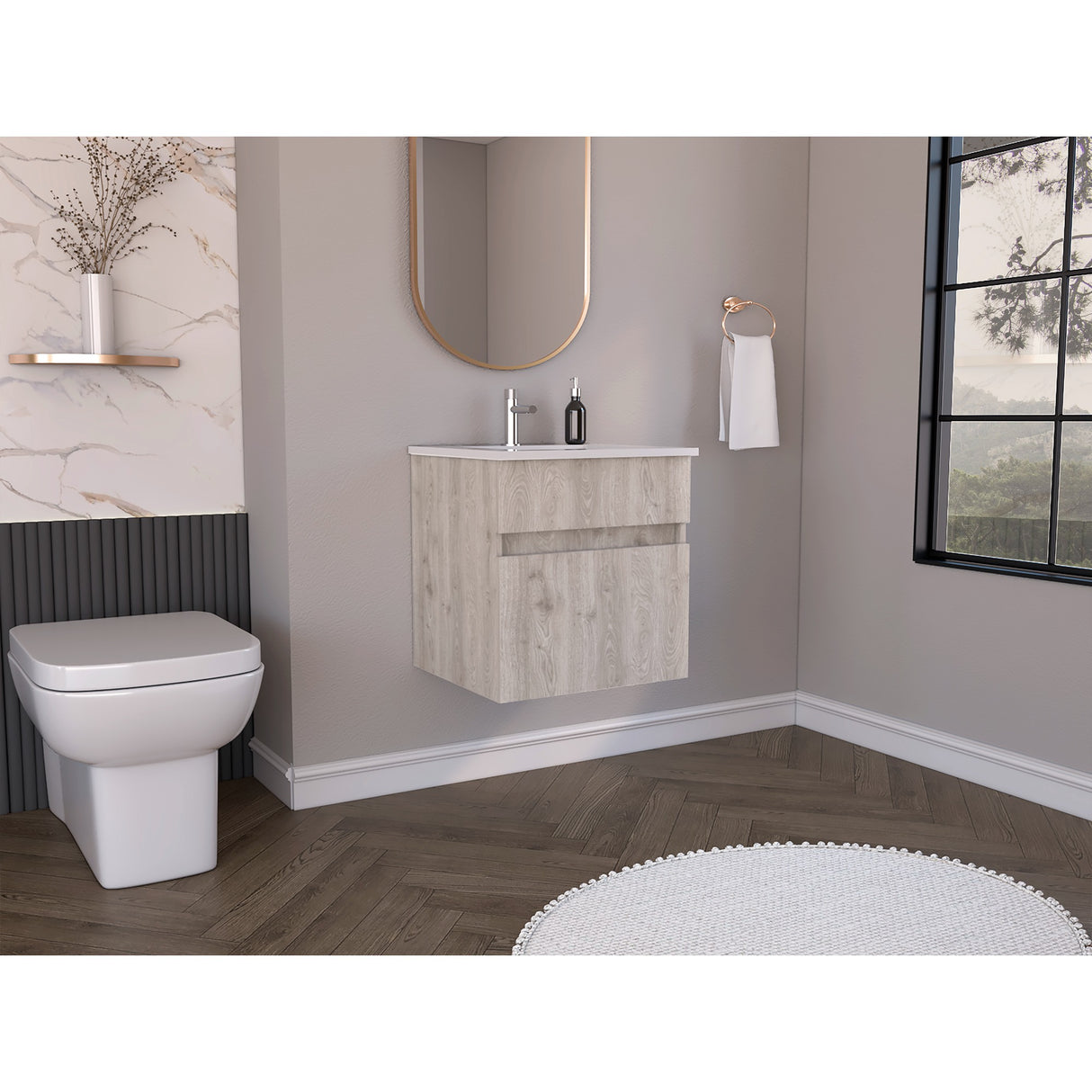 Mueble para Lavamanos Ibiza Ceniza 50.1x52cm Sin Lavamanos - Muebles para Lavamanos | Bylmo