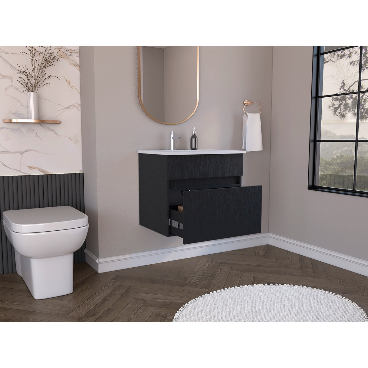 Mueble para Lavamanos Aydin Wengue 59.1x52cm Sin Lavamanos - Muebles para Lavamanos | Bylmo