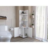 Mueble para Baño Esquinero Malibu Blanco 37.5x158 cm con Entrepaños - Muebles para Baño | Bylmo