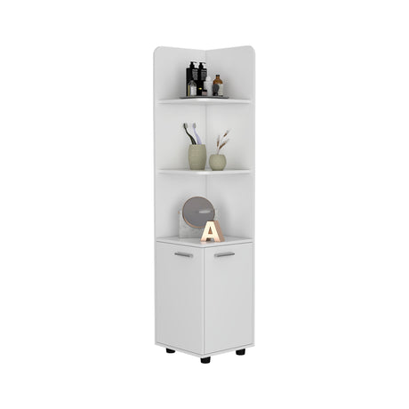 Mueble para Baño Esquinero Malibu Blanco 37.5x158 cm con Entrepaños - Muebles para Baño | Bylmo