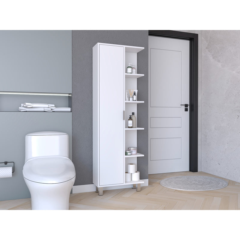 Armario De Baño Crovie Blanco 53.2x160cm Con Entrepaños