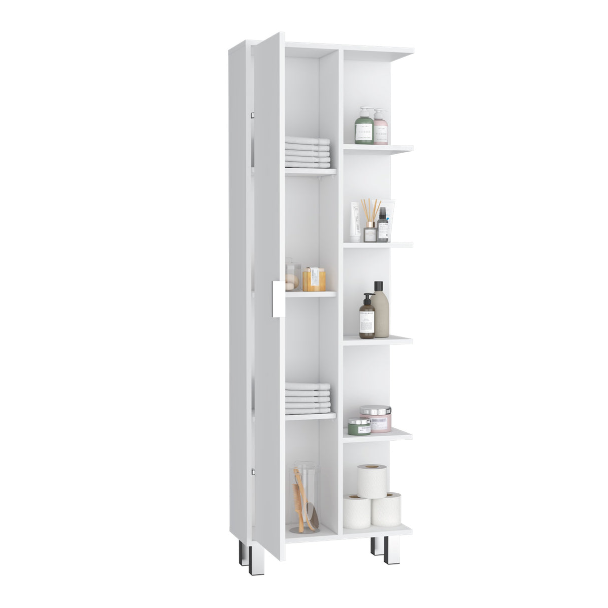Armario de Baño Crovie Blanco 53.2x160cm con Entrepaños - Muebles para Baño | Bylmo