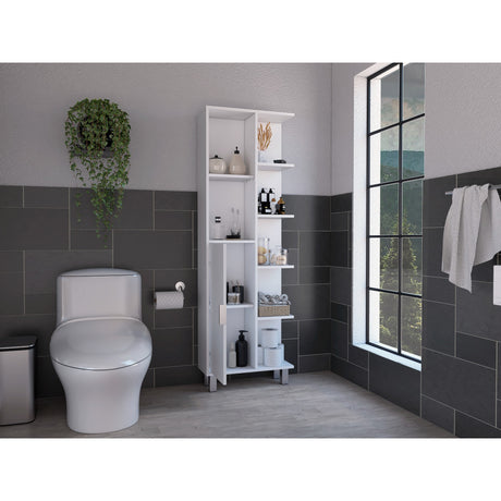 Armario de Baño Tain Blanco 53.2x160cm con Entrepaños - Muebles para Baño | Bylmo