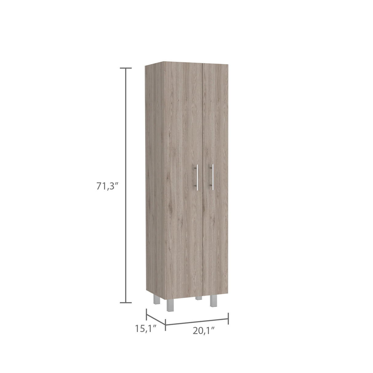 Organizador de Aseo Nala Ceniza 51.2x181.2cm con Colgadero de Escobas - Muebles de Aseo y Ropas | Bylmo