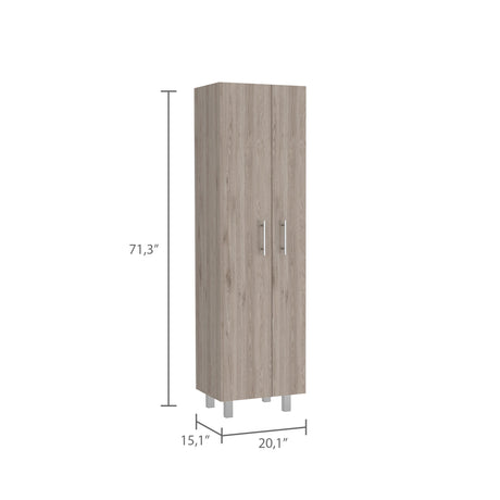 Organizador de Aseo Nala Ceniza 51.2x181.2cm con Colgadero de Escobas - Muebles de Aseo y Ropas | Bylmo
