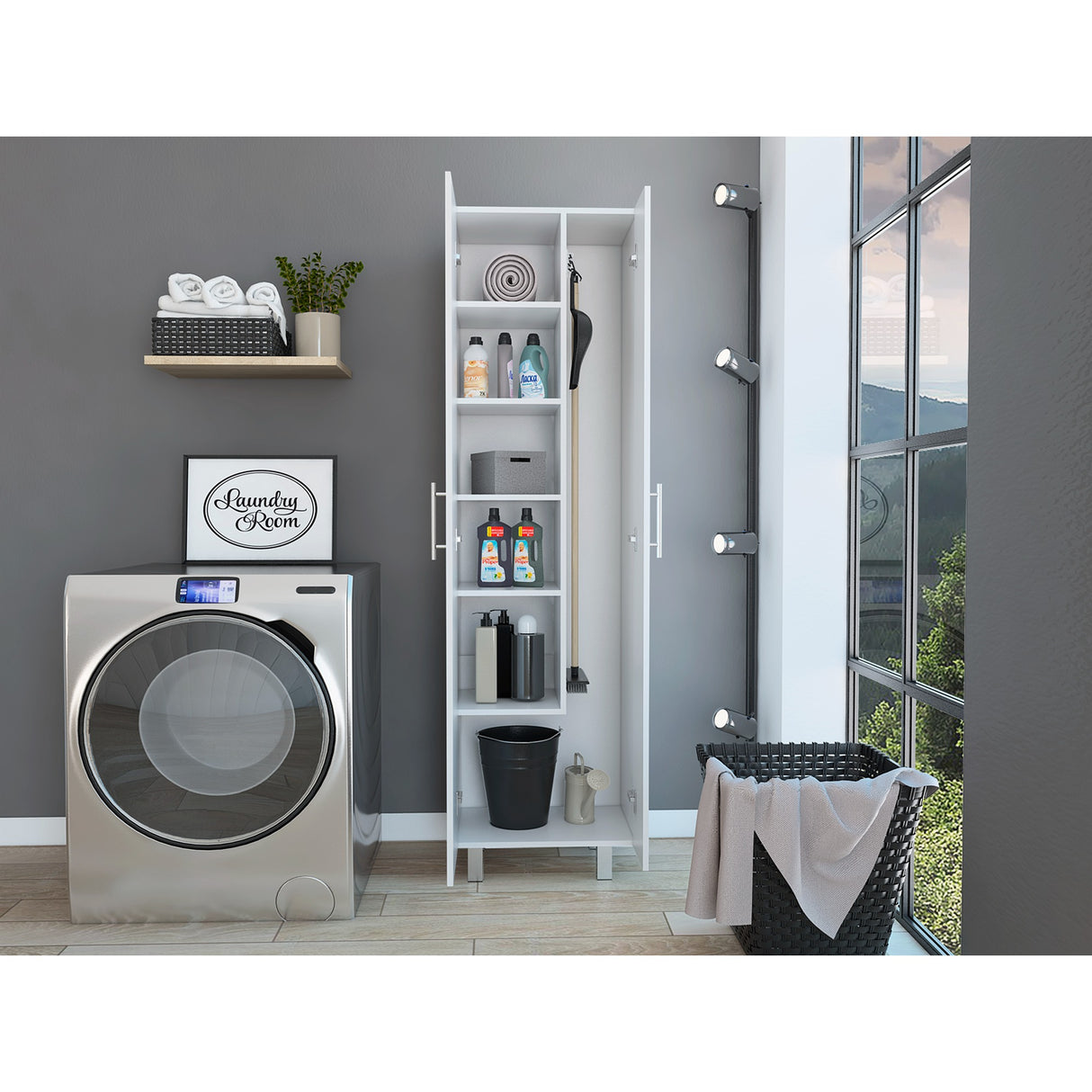 Organizador de Aseo Nala Blanco 51.2x181.2cm con Dos Puertas - Muebles de Aseo y Ropas | Bylmo