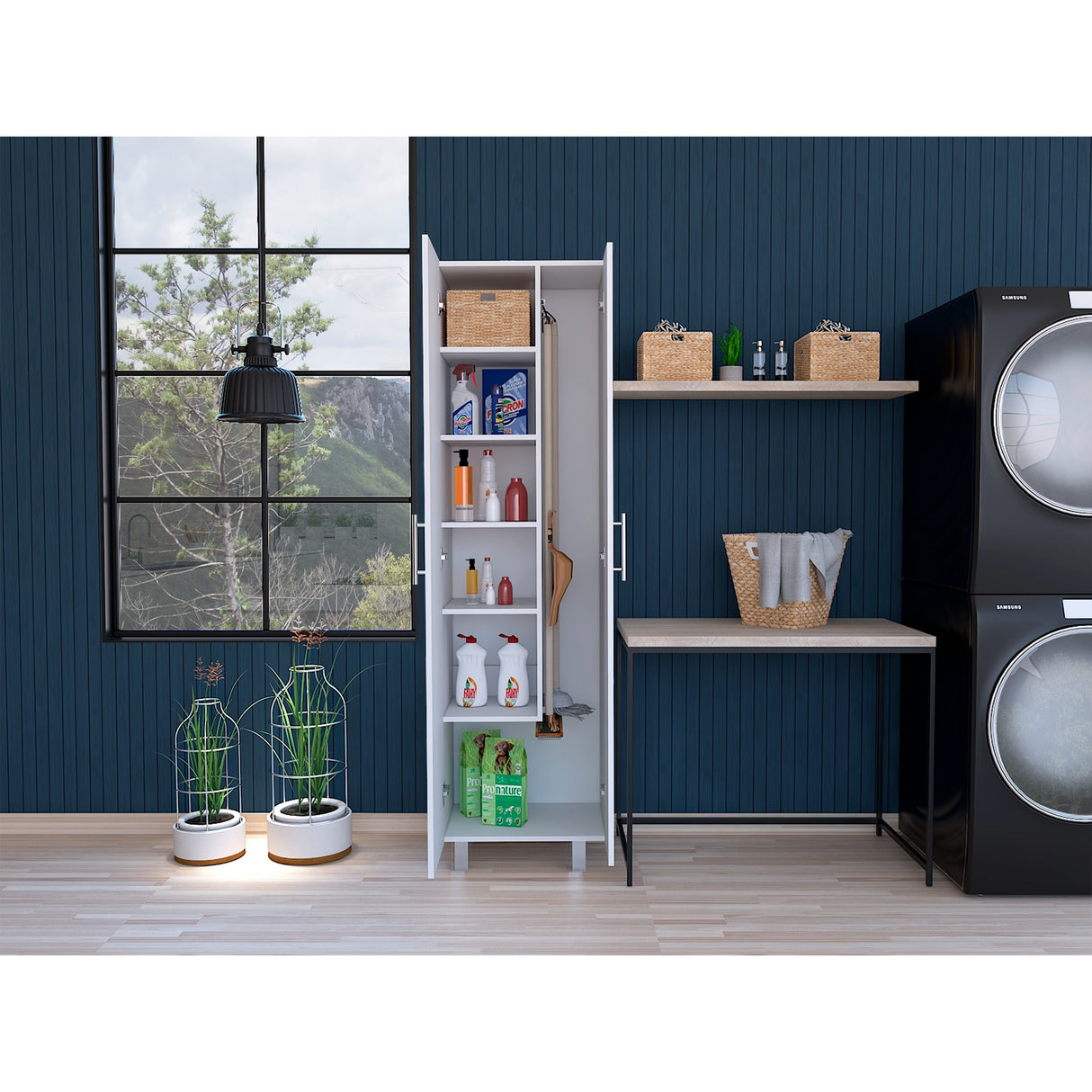 Organizador de Aseo Nala Blanco 51.2x181.2cm con Dos Puertas - Muebles de Aseo y Ropas | Bylmo