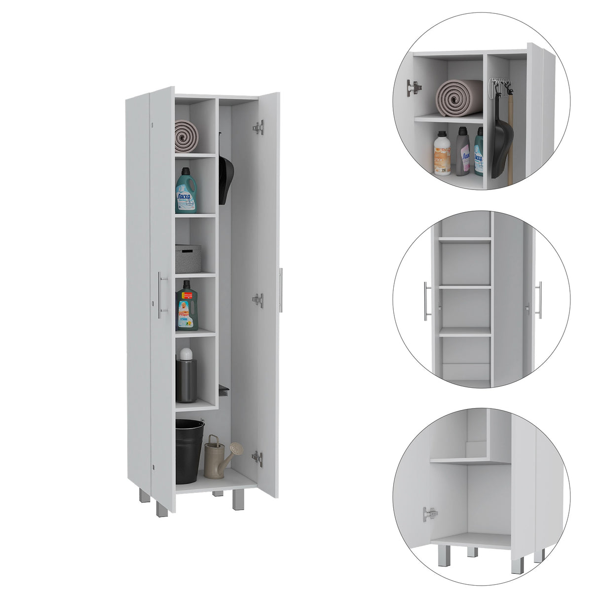 Organizador de Aseo Nala Blanco 51.2x181.2cm con Dos Puertas - Muebles de Aseo y Ropas | Bylmo