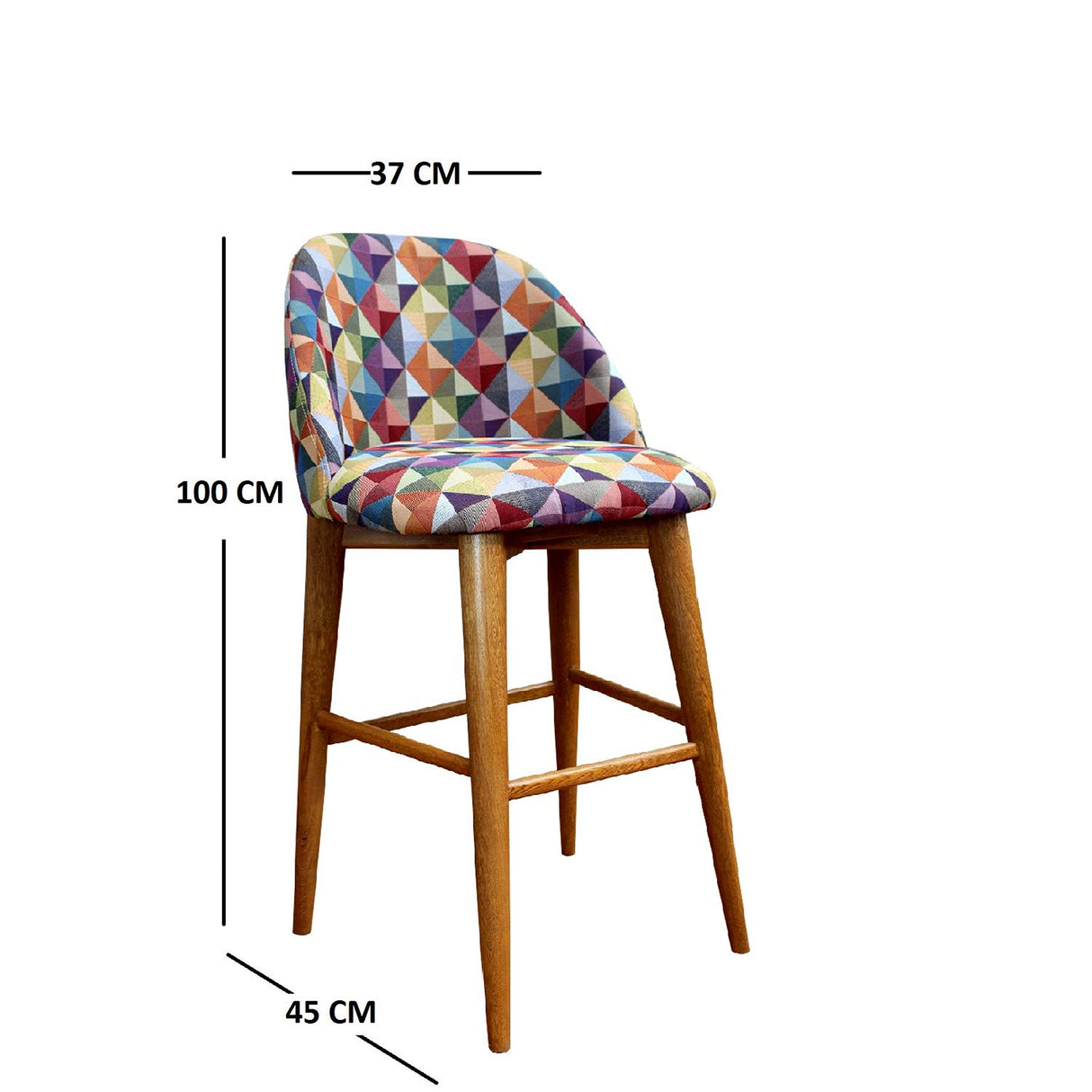 Silla Bar Abarra Multicolor 100x45cm con Espaldar - Sillas y Butacos | Bylmo