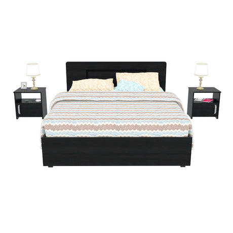 Combo Cama y Mesas de Noche Double Life Wengue 151x81.2cm para Cama Doble 140x190cm - CAMAS | Bylmo