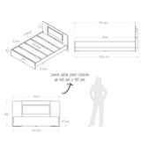 Combo Cama y Mesas de Noche Double Life Wengue 151x81.2cm para Cama Doble 140x190cm - CAMAS | Bylmo