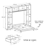 Combo Cama y Closet Double Life Duna 148x21.5cm para Cama Doble 140x190cm - CAMAS | Bylmo